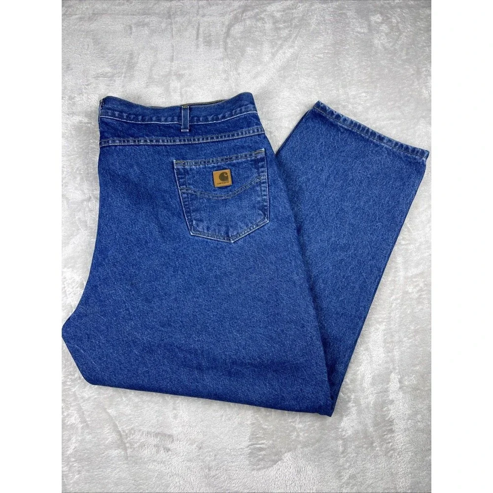 Carhartt Relaxed Fit Mens Blue Denim Jeans 50x30 b17